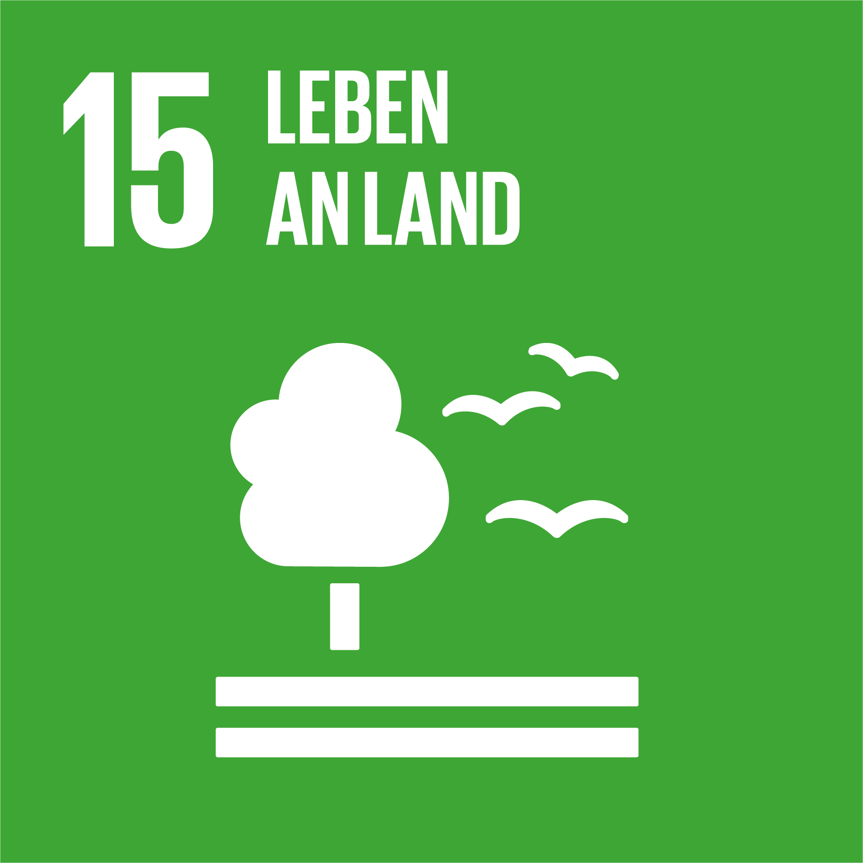Schaubild von Ziel Nummer 15 der Nachhaltigkeit „Leben an Land"