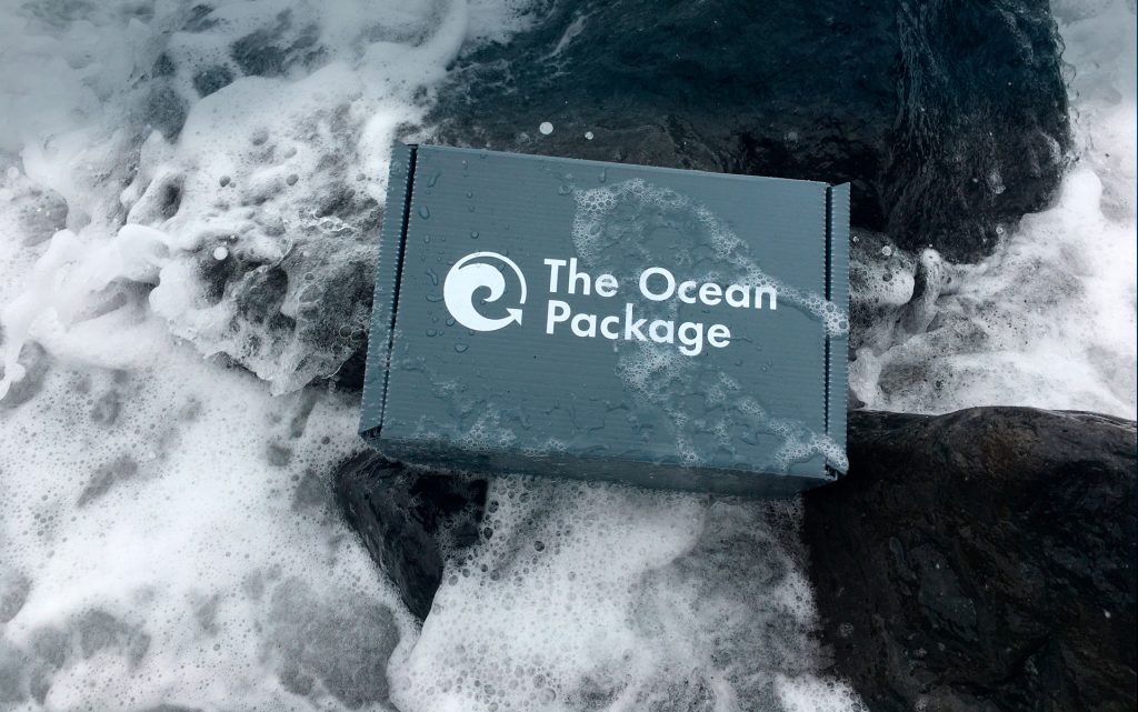 Our reusable shipping packaging decoratively placed on the beach
