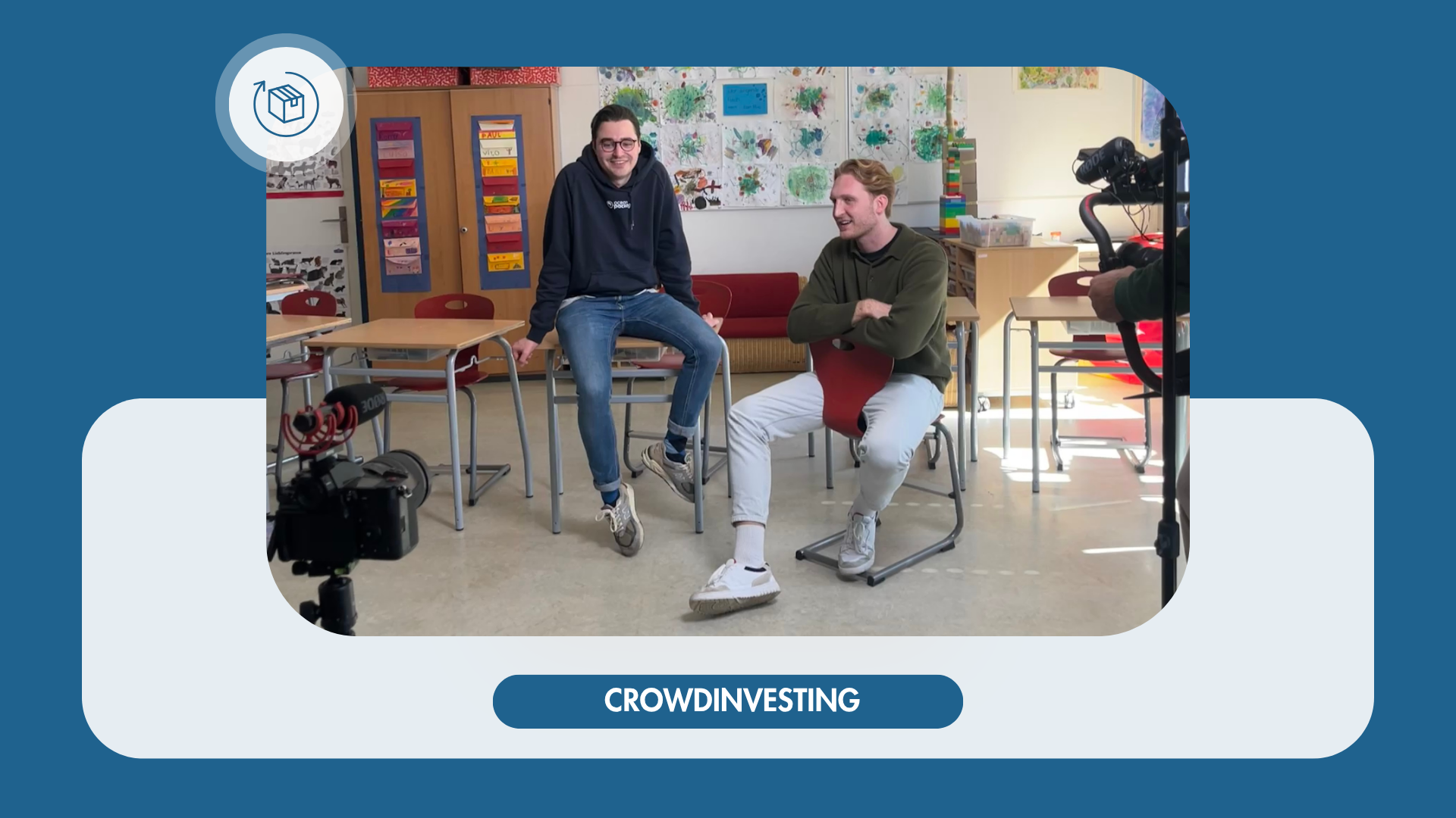 Die zwei Gründer von Ocean Package beim Videodreh zur Crowdinvesting-Kampagne mit OneCrowd